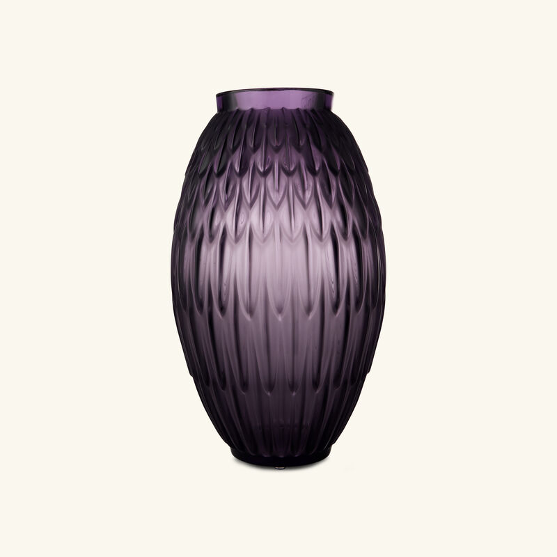 Vesper Plumes Vase Large Purple lalique vesper plumes vase large purple