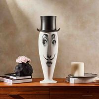 Smilzo Moustache Vase Medium White fornasetti smilzo moustache vase medium white