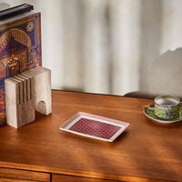 فيرساتشي طبق الضيافة لا جريكا سيغنتشر مستطيل أحمر 21 سم