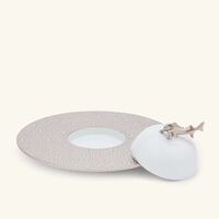 bernardaud ecume serving platter round silver 18cm