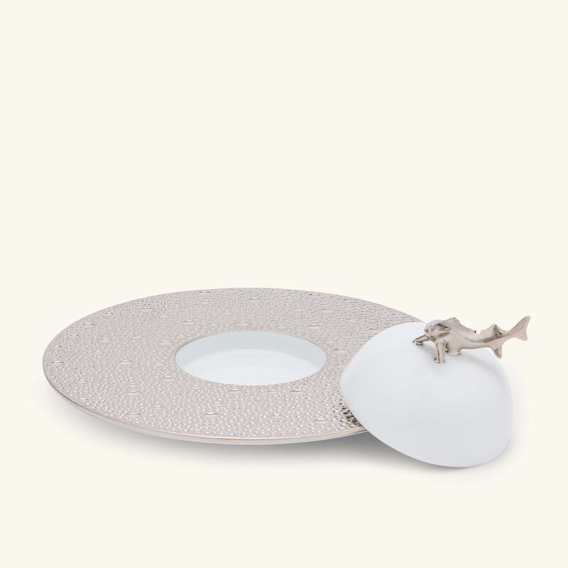 bernardaud ecume serving platter round silver 18cm