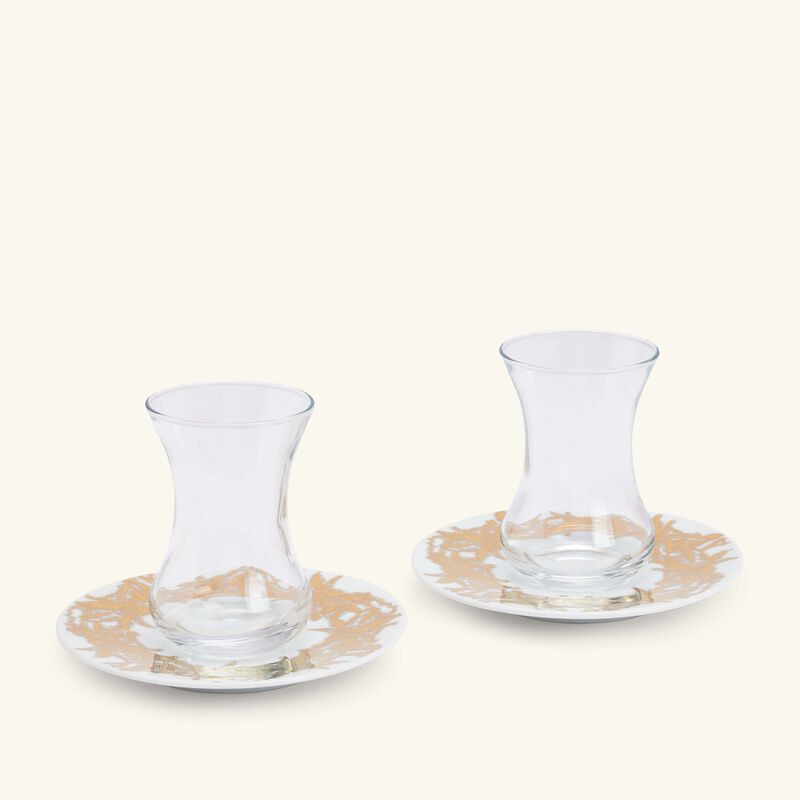 silsal tamrah by razan alazzouni palm arabic tea cup   saucer gold set of 2