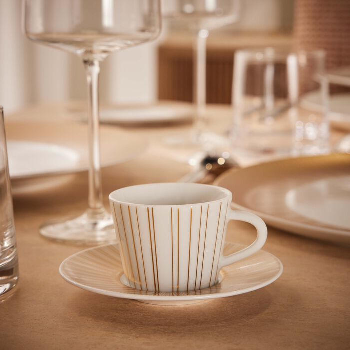 bernardaud sol coffee cup   saucer gold