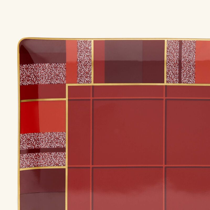 Tartan Tray Rectangular Small Red bernardaud tartan tray rectangular small red