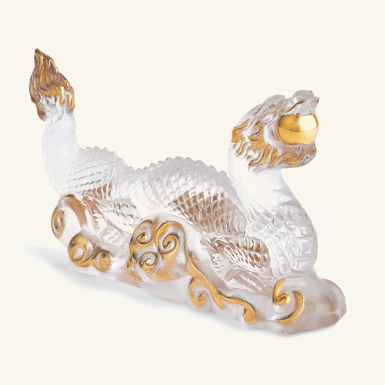 Tianlong Dragon Sculpture Small Gold lalique tianlong dragon sculpture small gold