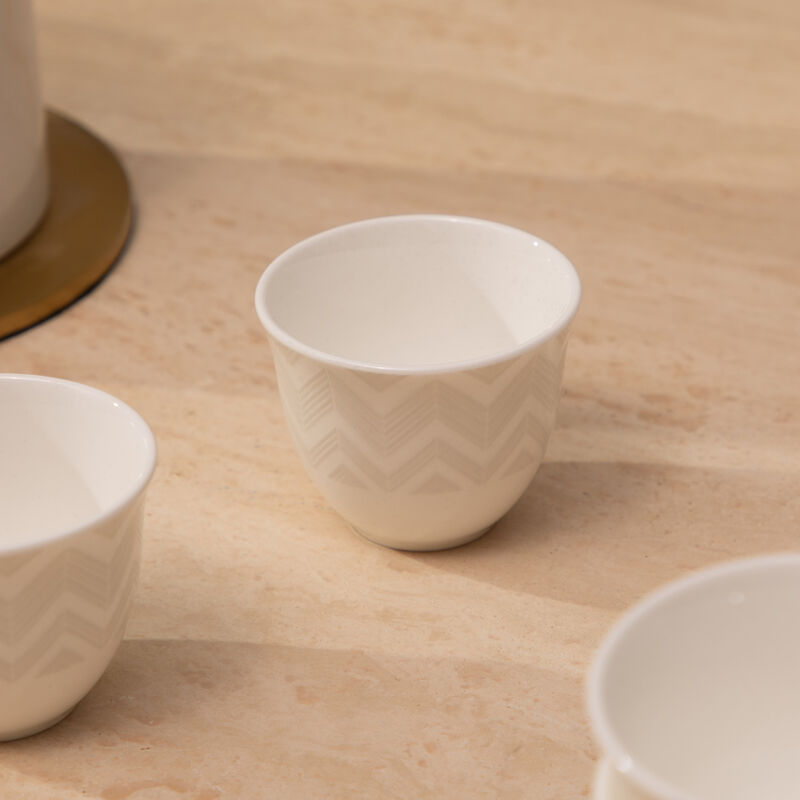 ميسوني هوم فنجان عربي زيج زاج أبيض طقم ست قطع