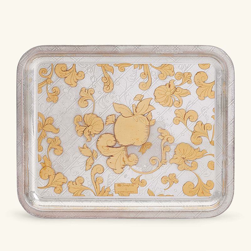 Jardin D'eden Serving Tray Rectangular Small Silver christofle jardin d eden serving tray rectangular small silver