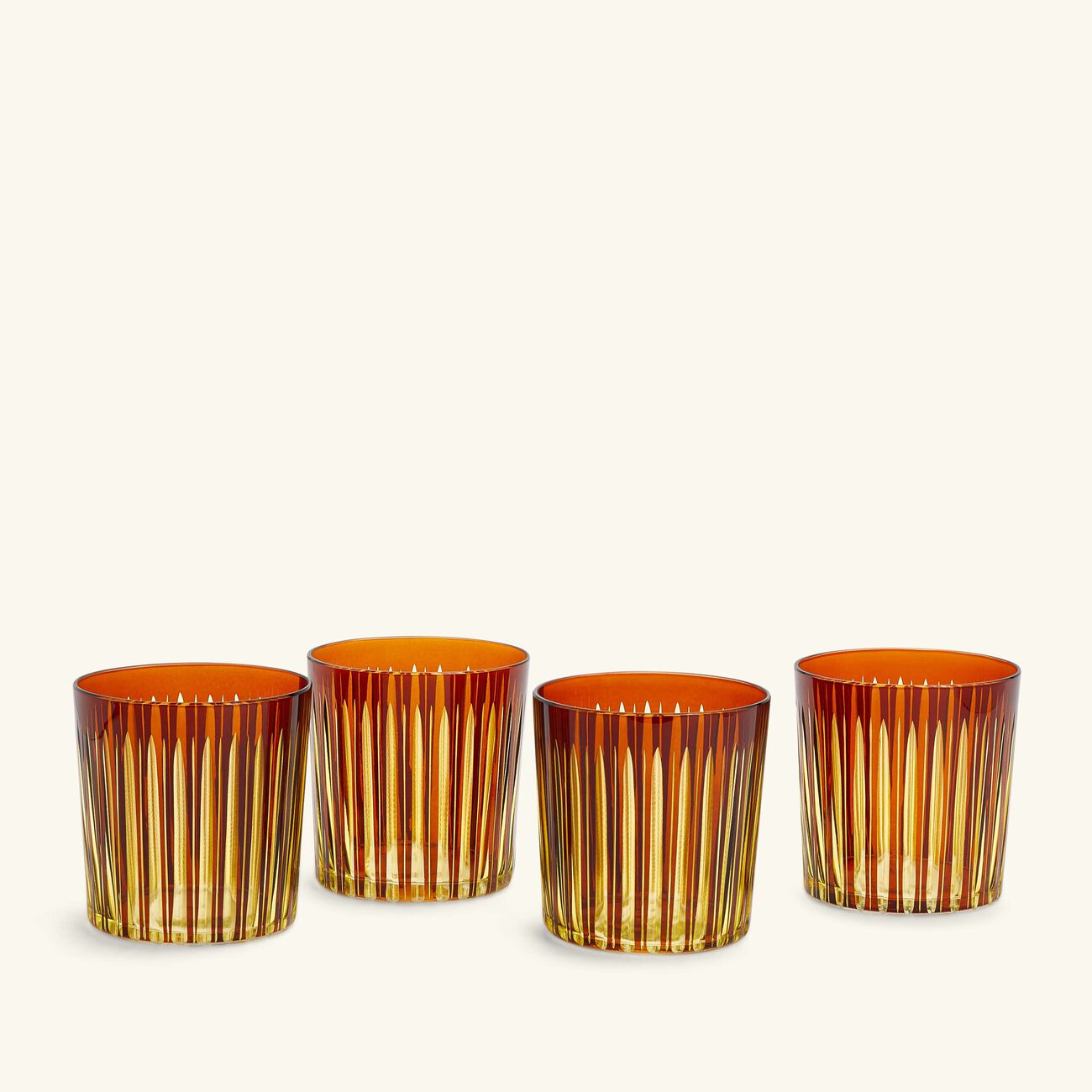 Prism Double Old Fashioned Glasses Amber Set of 4 l objet prism double old fashioned glasses amber set of 4