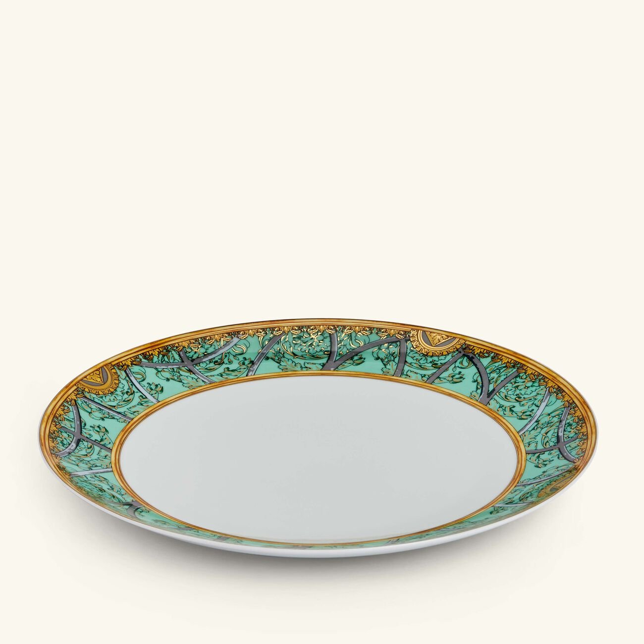 versace scala del palazzo plate round green 28cm