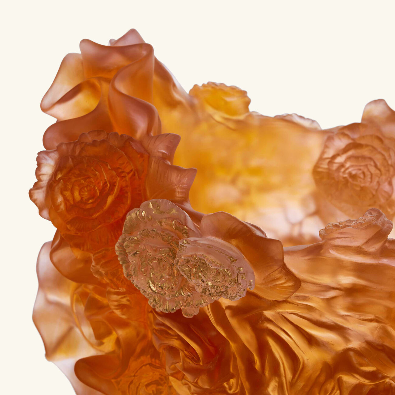 daum rose royale prestige vase extra large orange limited edition