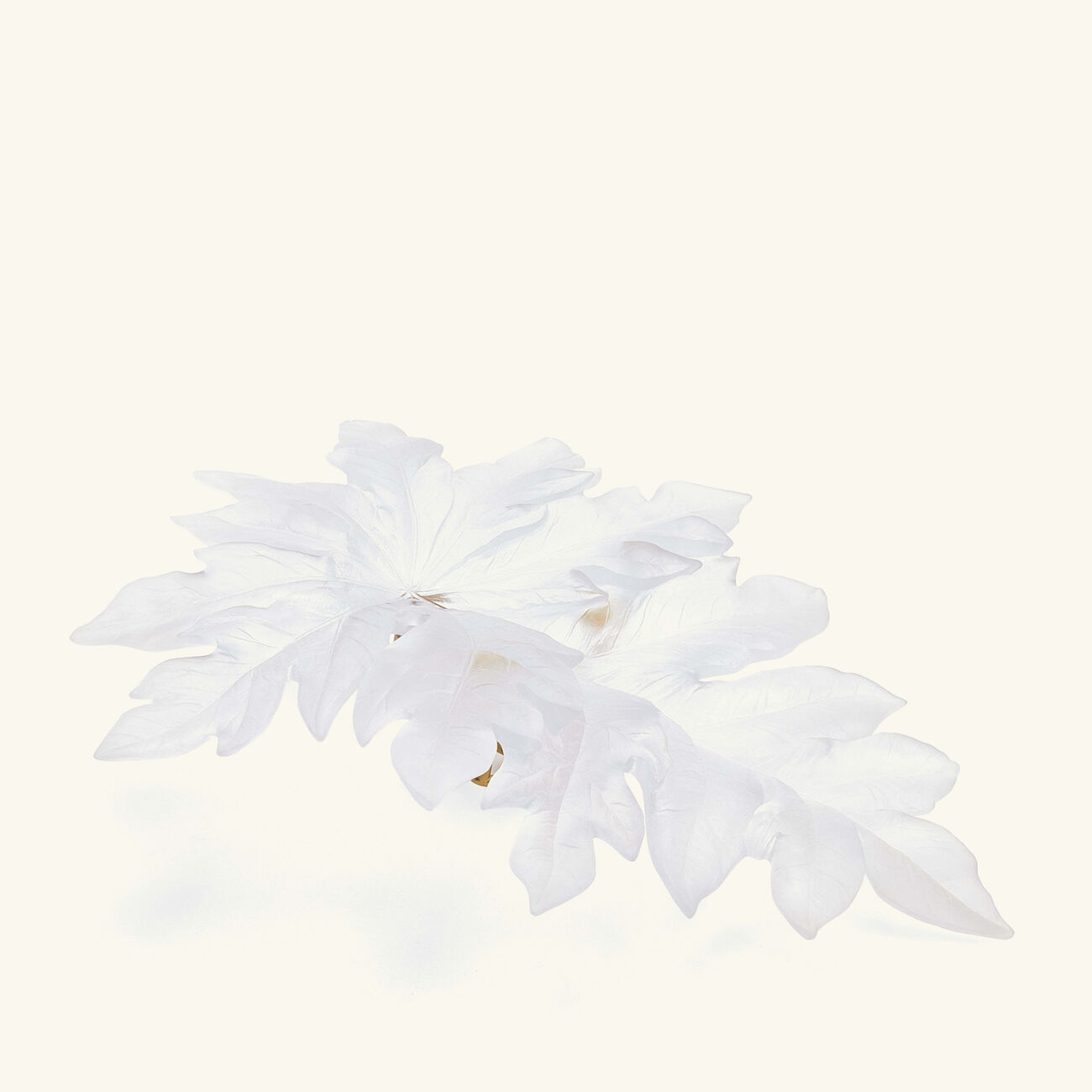 daum born o wall leaf figurine large white