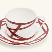 ميسوني هوم طقم ناستري المؤلف من فنجانين للشاي مع صحنيهما بلون أحمر