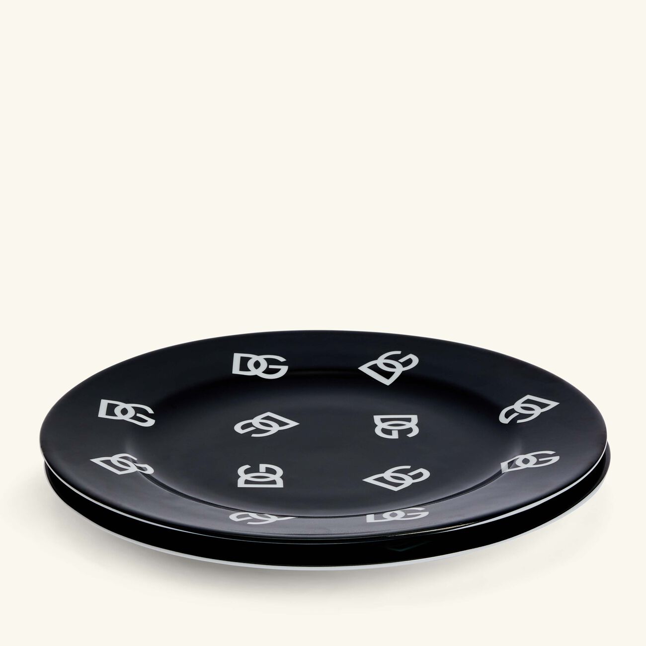 DG Logo Dinner Plate Round 26cm Set Of 2 dolce gabbana casa dg logo dinner plate round 26cm set of 2