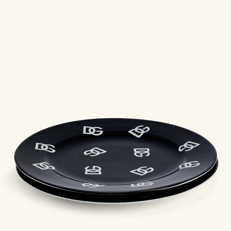 DG Logo Dinner Plate Round 26cm Set Of 2 dolce gabbana casa dg logo dinner plate round 26cm set of 2