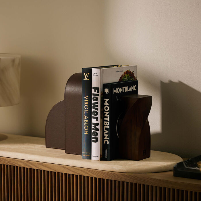 assouline cubist left bookend brown