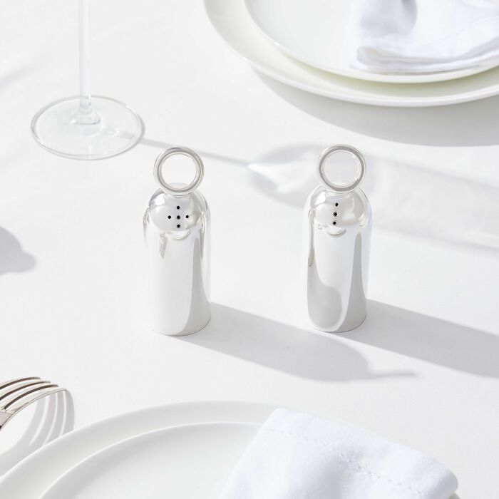 christofle vertigo salt   pepper shakers silver plated
