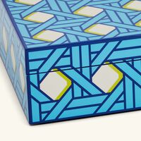 jonathan adler basketweave decorative box large blue