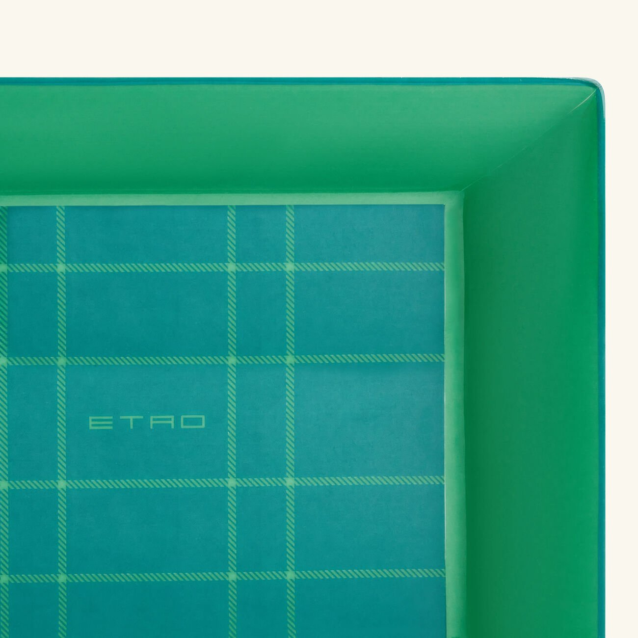etro tartan trinket tray rectangular small green