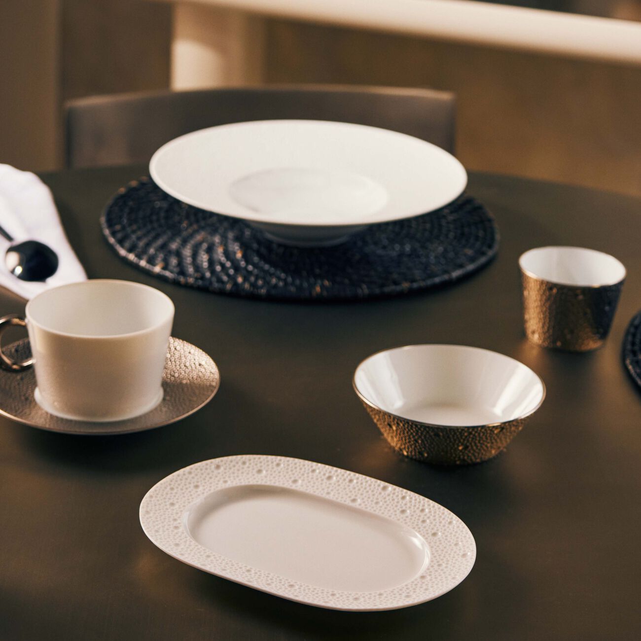 bernardaud ecume serving platter oval white 21cm