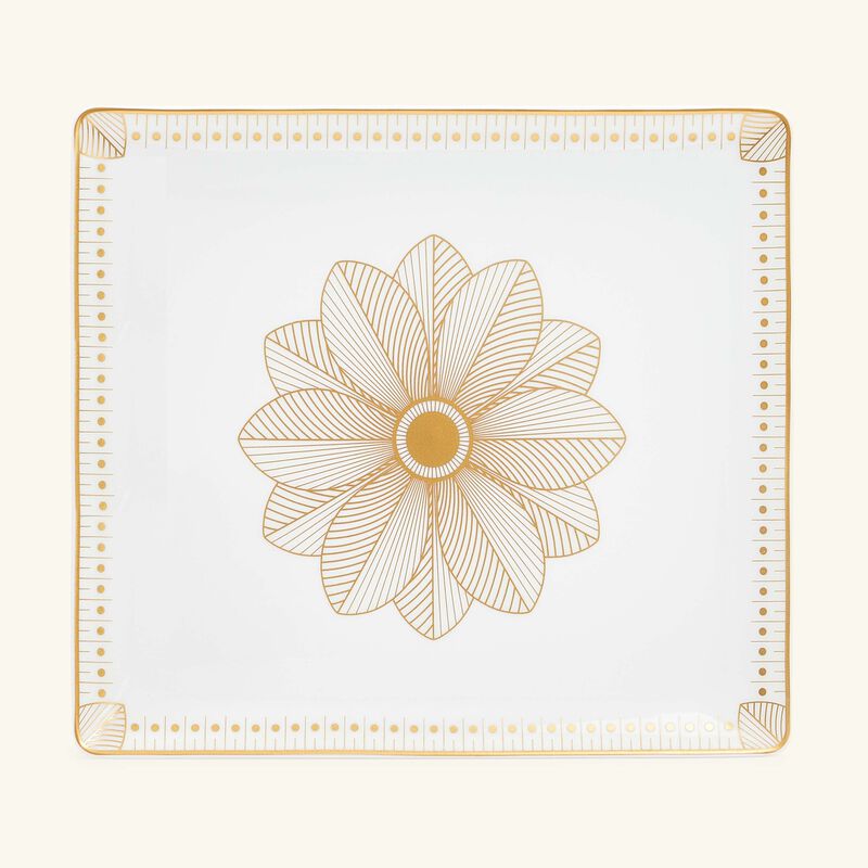 christofle malmaison imp riale tray rectangular gold 22x19cm