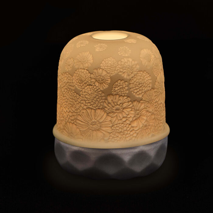 bernardaud zinnias led lamp silver