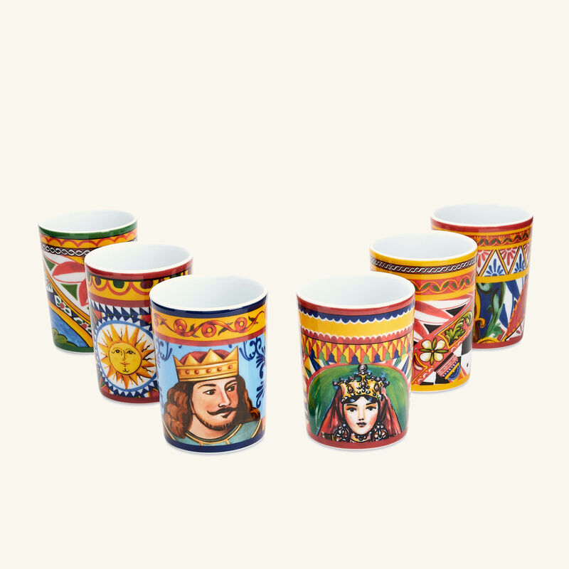 Carretto Drinking Glass Set Of 6 dolce gabbana casa carretto drinking glass set of 6