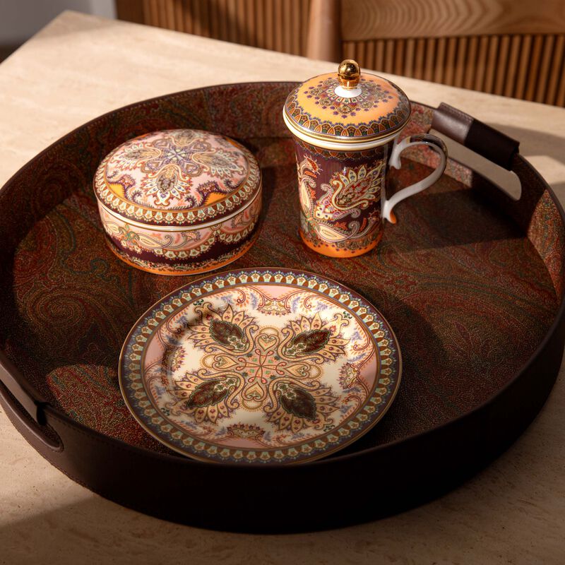 etro thistle decorative plate pink set of 2