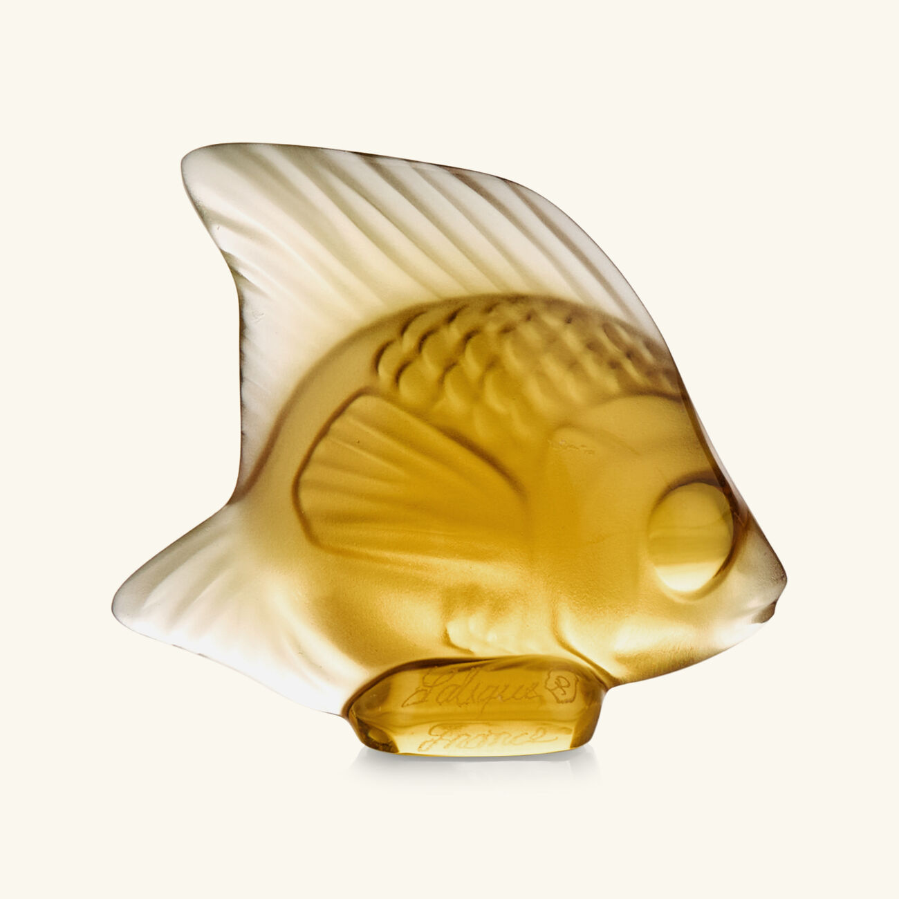 lalique fish sculpture small yellow