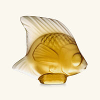 lalique fish sculpture small yellow