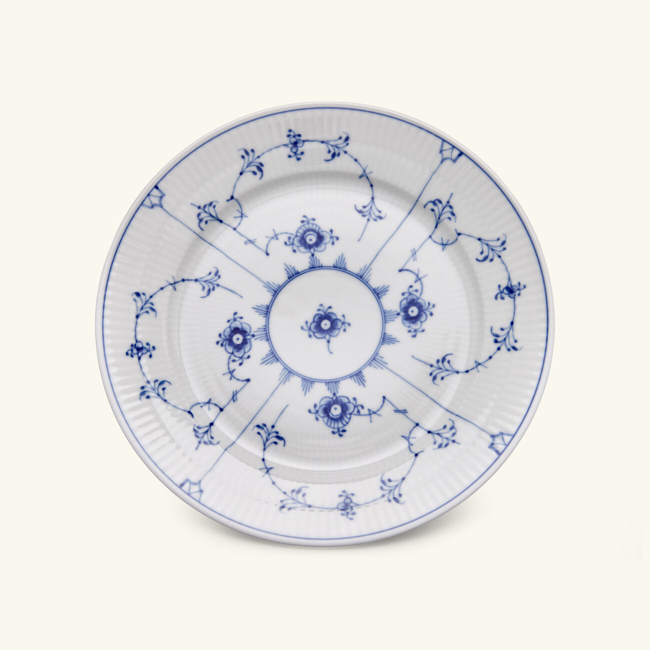 رويال كوبنهاغن طبق حلويات بلو فلوتد بلاين مستدير أبيض 22 سم