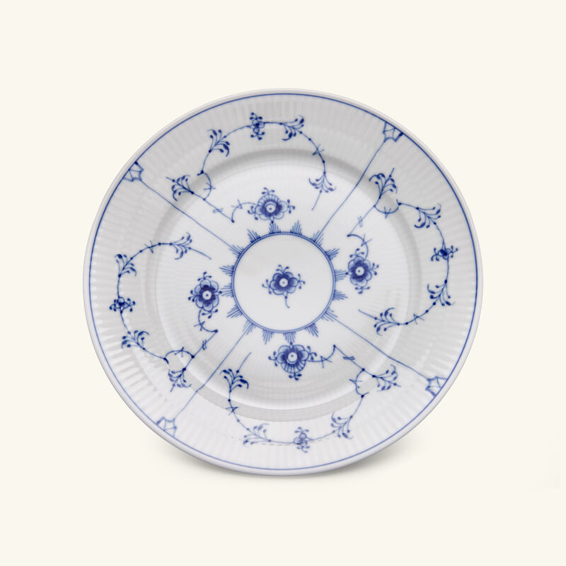 رويال كوبنهاغن طبق حلويات بلو فلوتد بلاين مستدير أبيض 22 سم