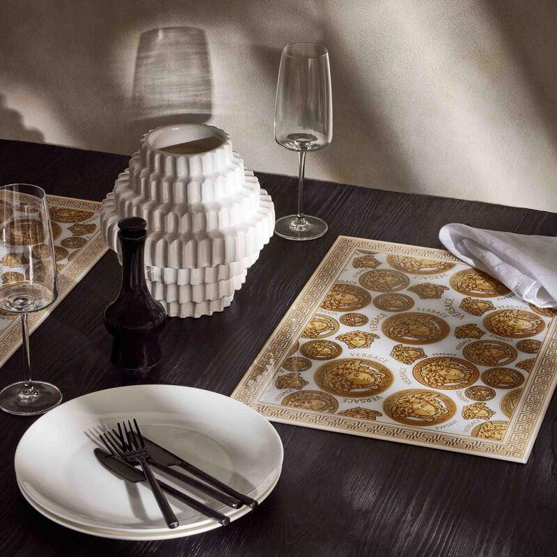 versace medusa amplified placemat white set of 2
