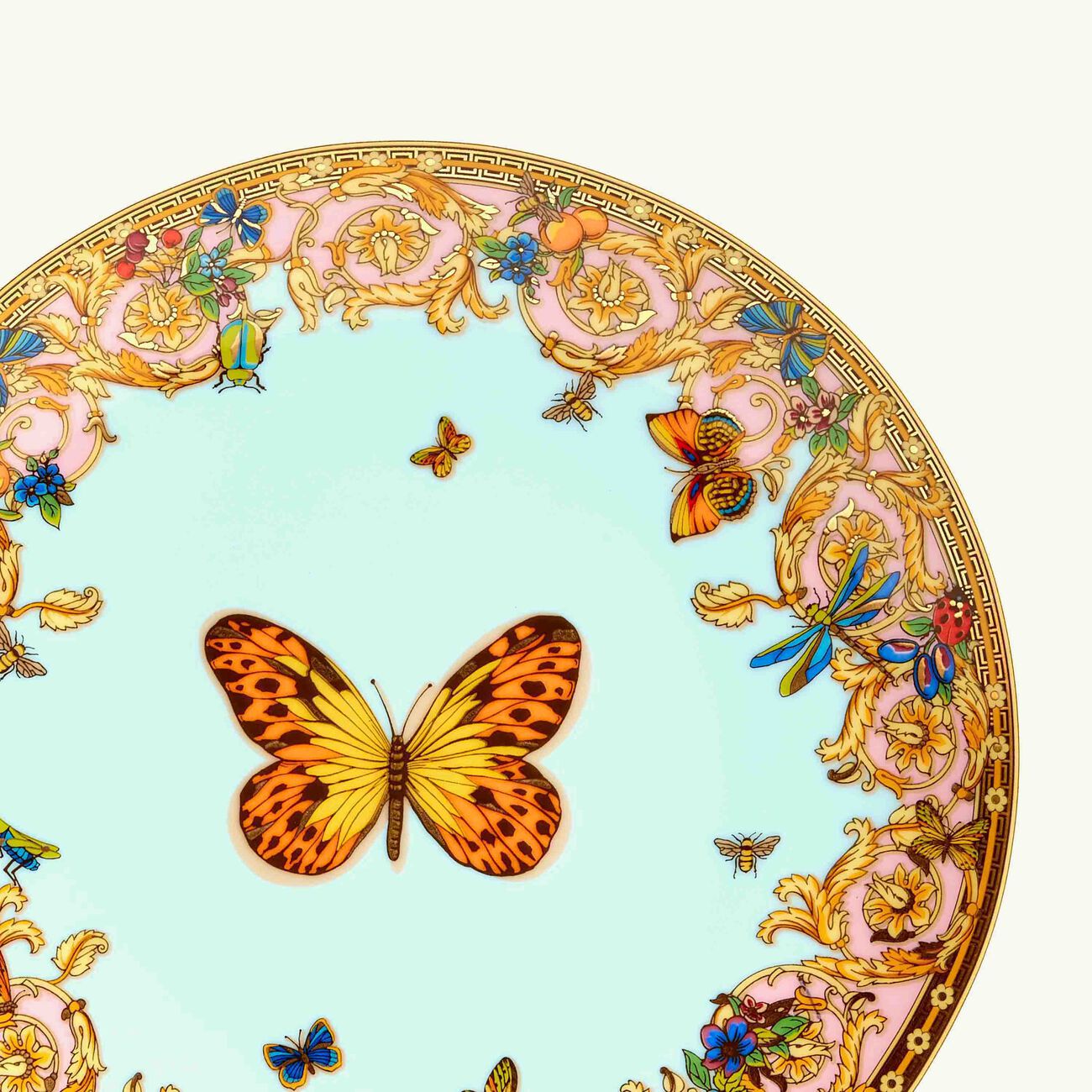 le jardin de versace bread   butter plate round blue 16cm