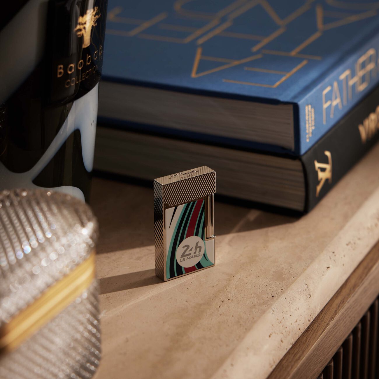 اس تي دوبون ولاعة لاين 2 بشعار 24h le mans باللون الفضي