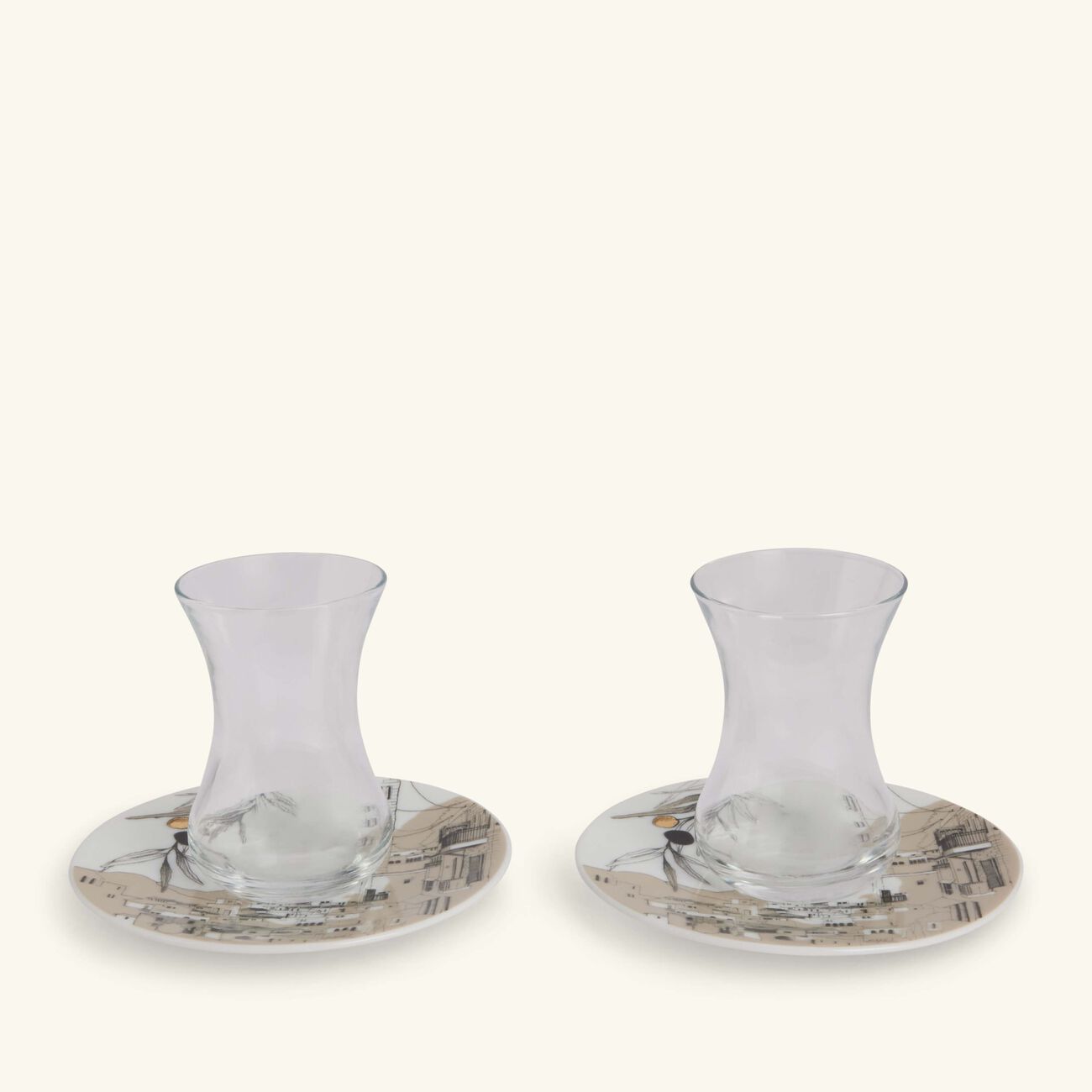 Naseem Tea Cup & Saucer Clear Set Of 2 silsal naseem tea cup saucer clear set of 2