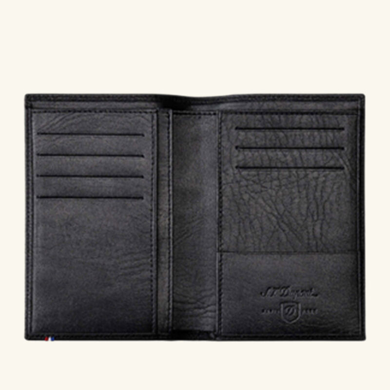 Line D Leather Wallet Black st dupont line d leather wallet black