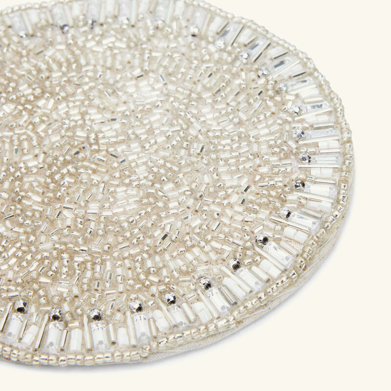 kim seybert bevel coasters silver set of 4