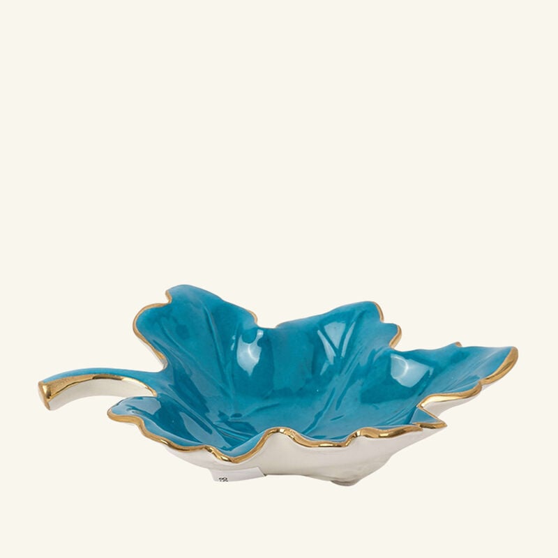 Autumn Fig Leaf Trinket Tray Blue villari autumn fig leaf trinket tray blue