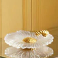 daum or d abeille flower figurine small white