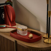 assouline pebble trinket tray rectanglular small red