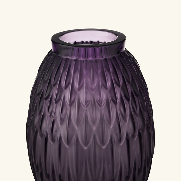 Vesper Plumes Vase Large Purple lalique vesper plumes vase large purple