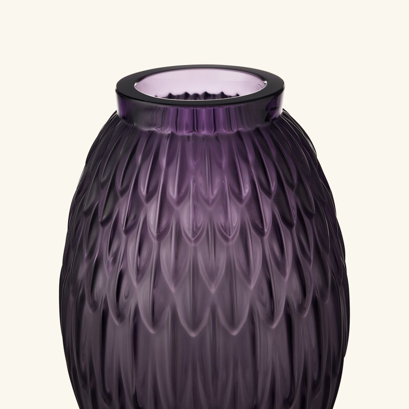 Vesper Plumes Vase Large Purple lalique vesper plumes vase large purple