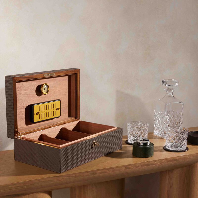 Santiago Cigar Humidor Small Brown giobagnara santiago cigar humidor small brown