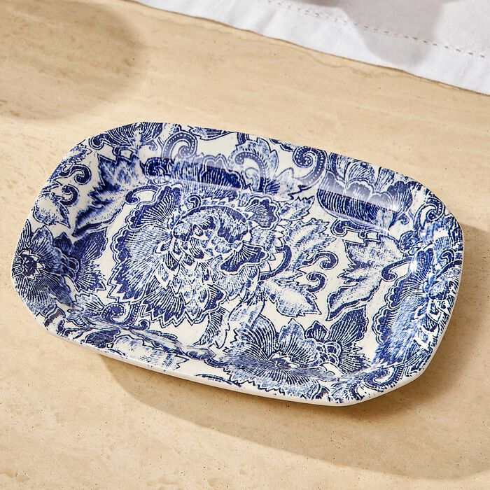 Faded Peony Trinket Tray Oval Small Blue ralph lauren home faded peony trinket tray oval small blue