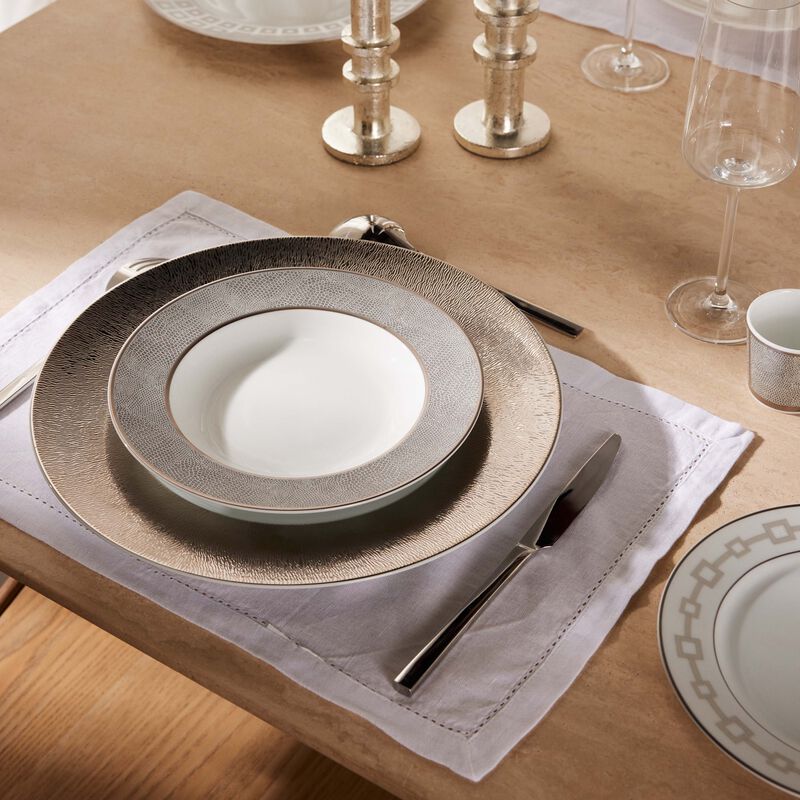 bernardaud sauvage soup plate round silver 22cm