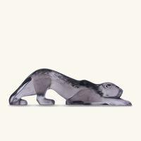 Zeila Panther Sculpture Small Grey lalique zeila panther sculpture small grey