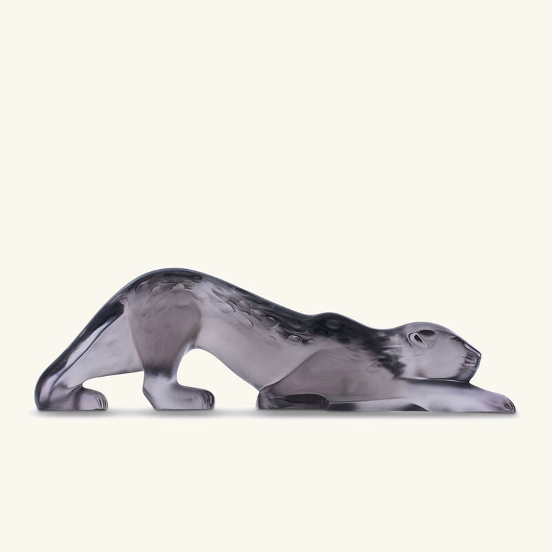 Zeila Panther Sculpture Small Grey lalique zeila panther sculpture small grey