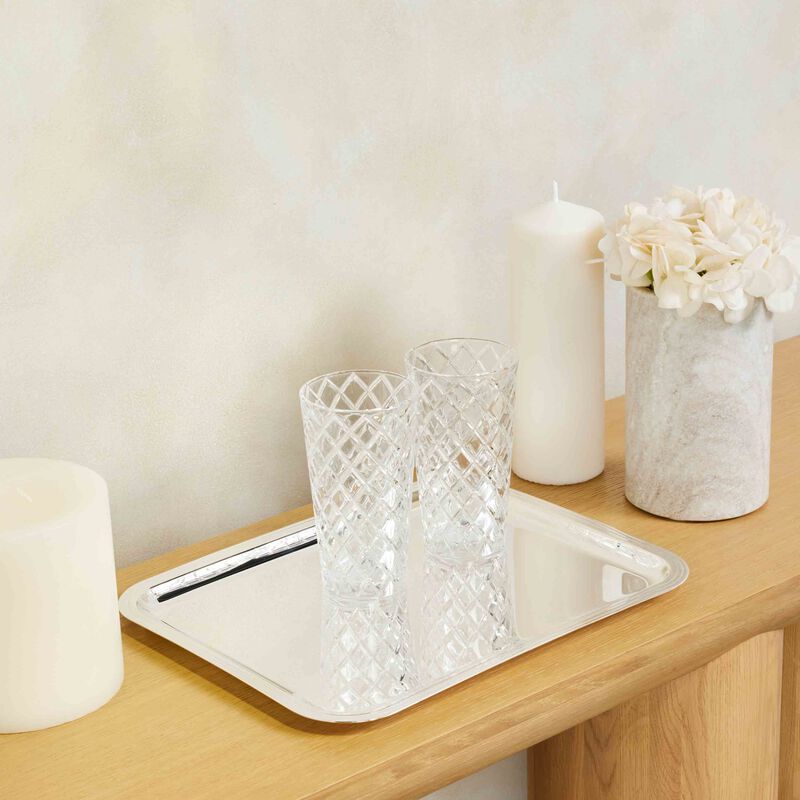 كريستوفل صينية الضيافة آلبي مستطيلة متوسطة باللون الفضي