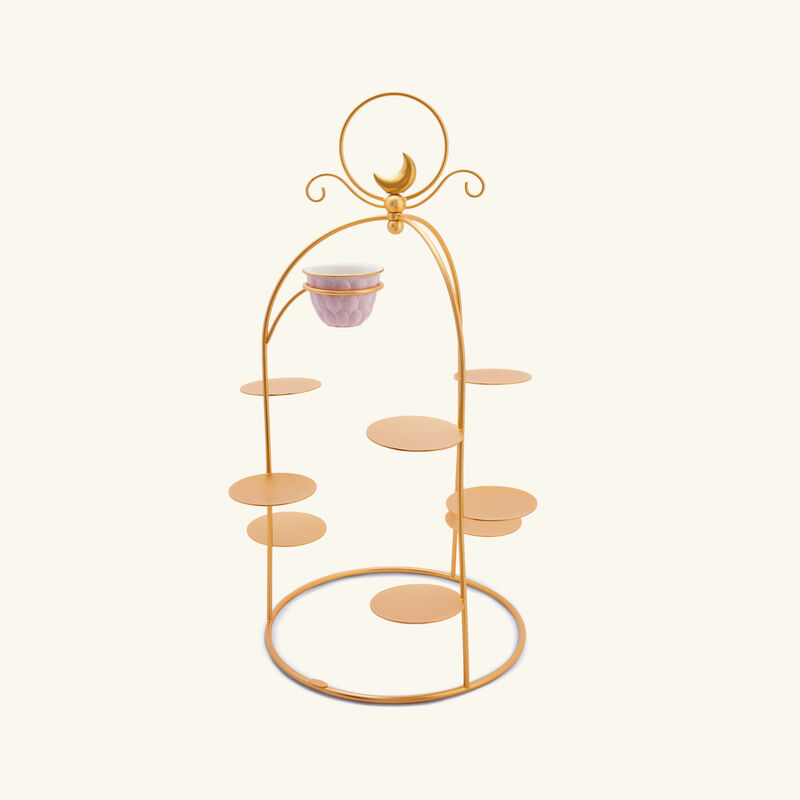 villari peacock extravaganza pastry stand   coffee cup holder gold