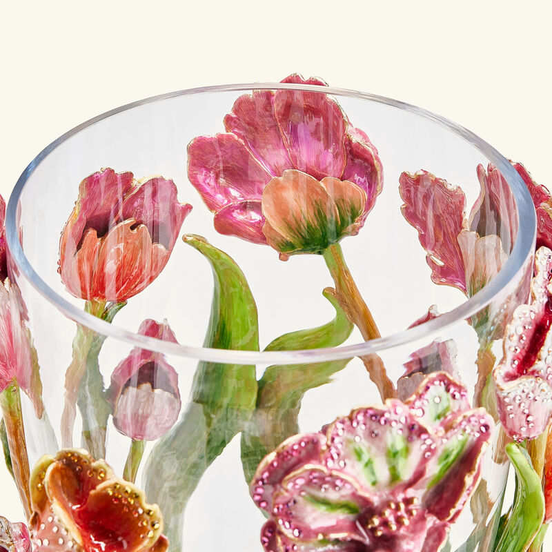 jay strongwater athena tulip vase medium pink